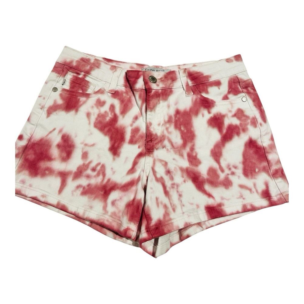 Judy Blue Women's White/Pink Tie Dye Shorts‎ Size M Style #JB150012 ECU